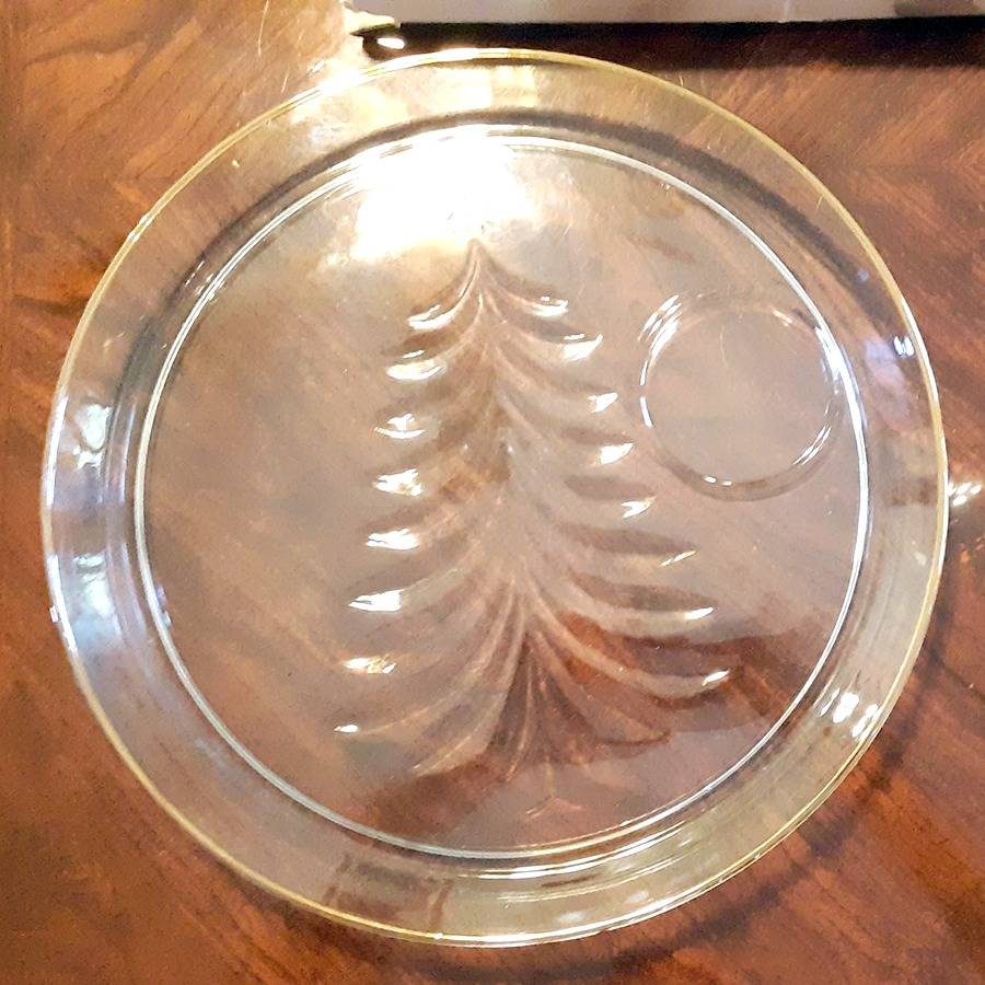 Holiday Gold Tray for Chip & Dip Set by Indiana Glass-1