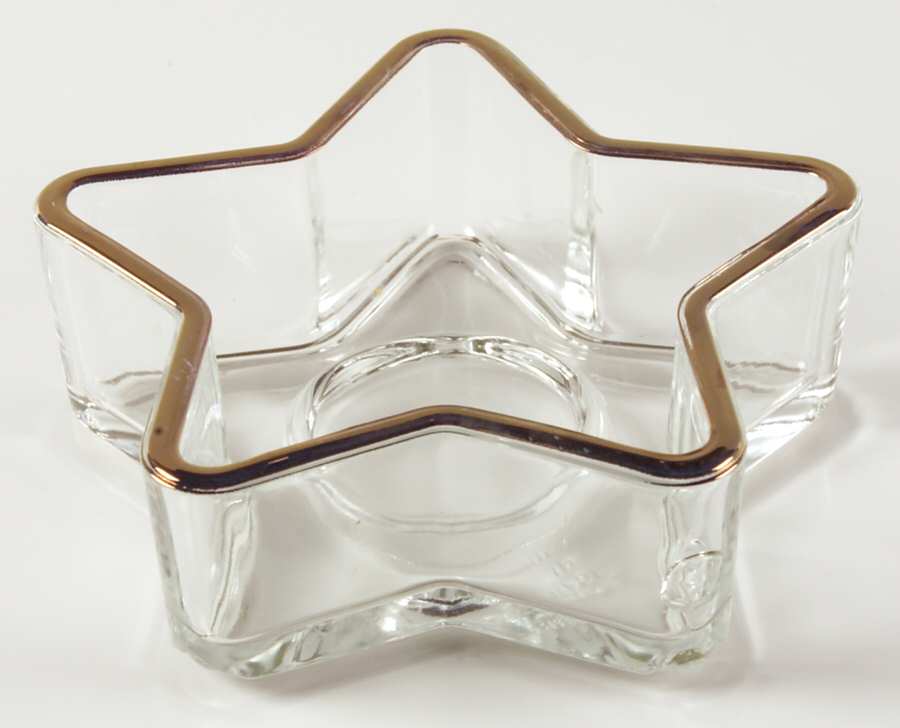 Holiday Gold Star Shape Bowl by Indiana Glass-1