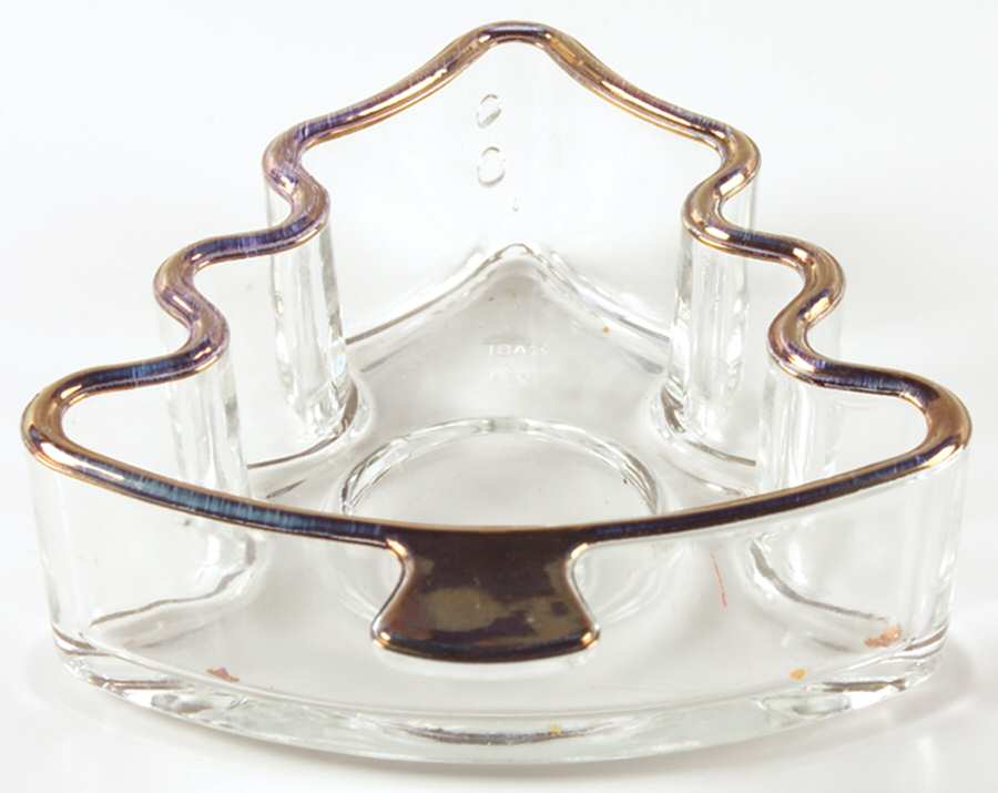 Holiday Gold Tree Shape Bowl by Indiana Glass-1