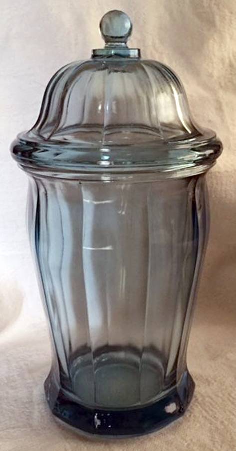 ING3 Blue 11" Storage Jar with Lid by Indiana Glass-1