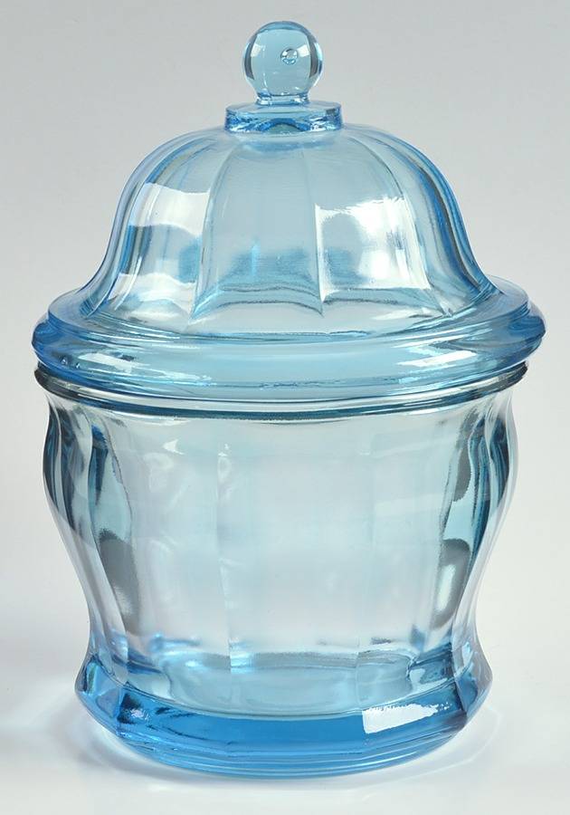 ING3 Blue 8" Storage Jar & Lid by Indiana Glass-1