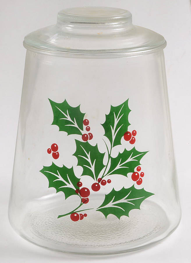 Holly Cookie Jar & Lid by Indiana Glass-1