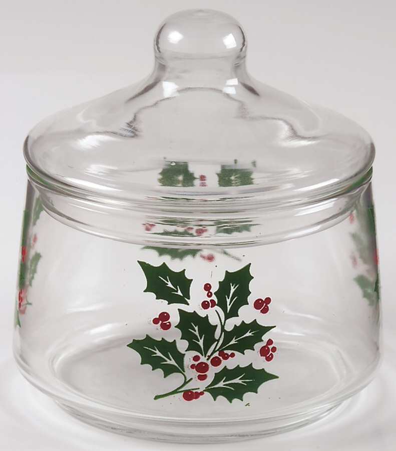 Holly Candy Jar & Lid by Indiana Glass-1