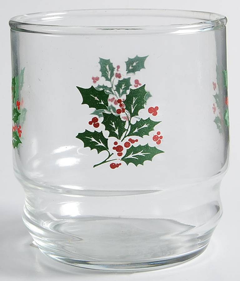 Holly On the Rocks Glass by Indiana Glass-1