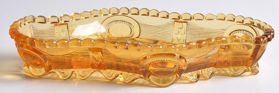 972 Amber 8" Oblong Relish by Imperial Glass-Ohio-1