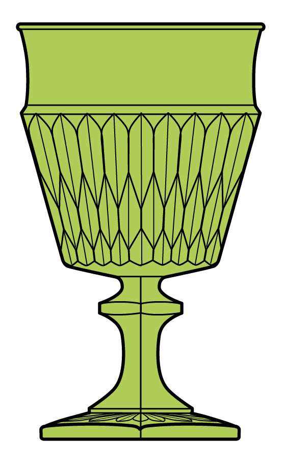 Mt. Vernon Green Frosted Water Goblet by Indiana Glass-1