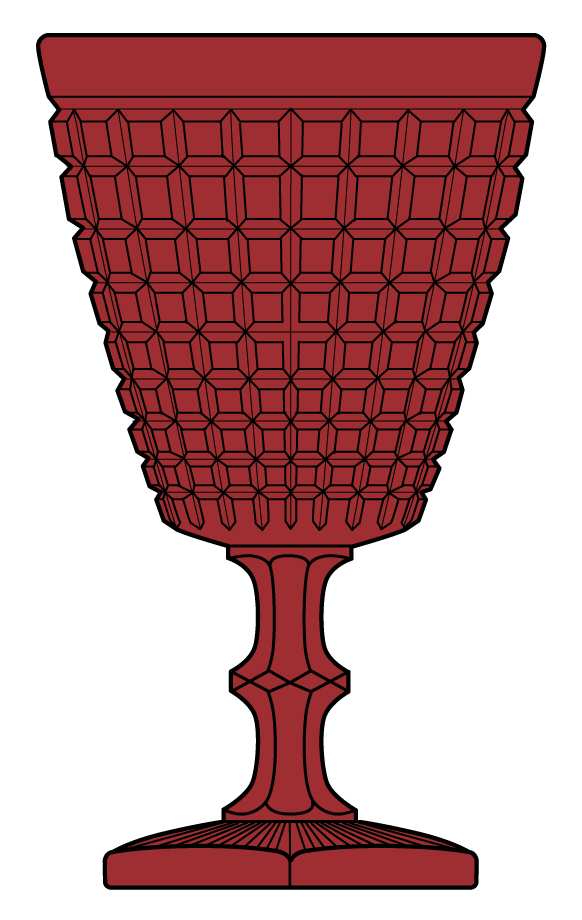 Monticello Ruby Water Goblet by Imperial Glass-Ohio-1