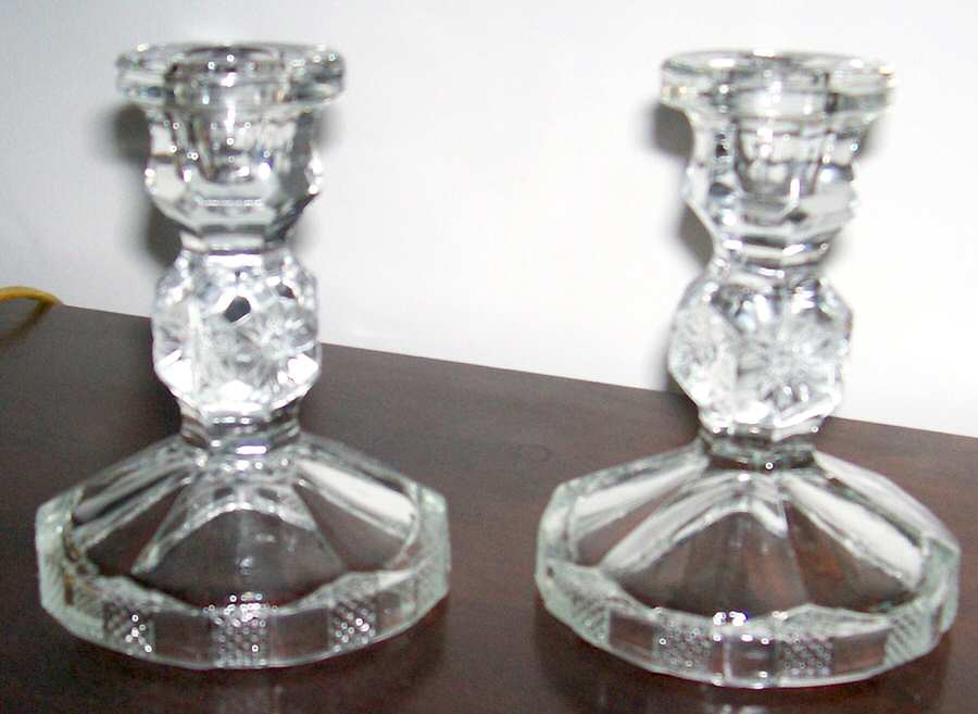 43790 Clear 5" Single Light Candlestick by Imperial Glass-Ohio-1