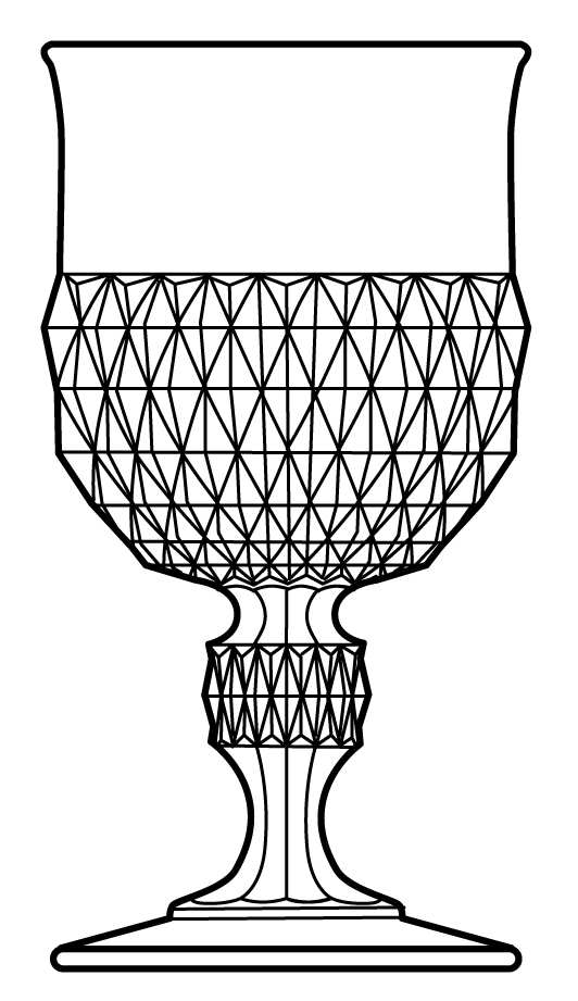 Diamond Point Milkglass Water Goblet by Indiana Glass-1