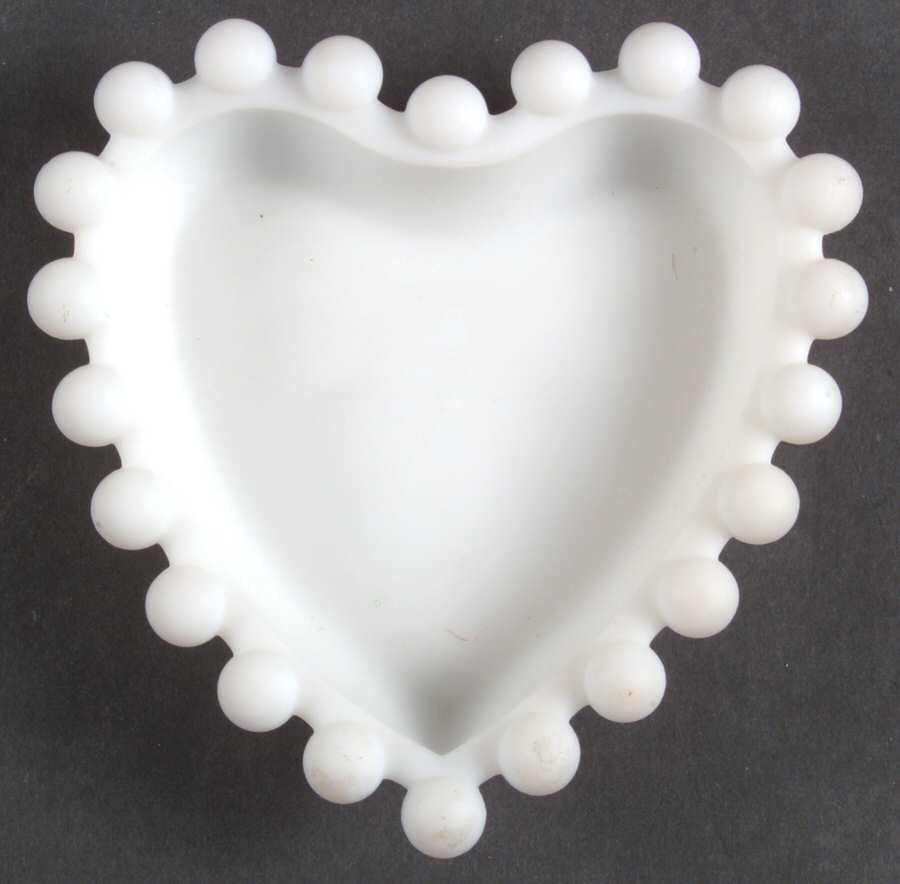 Candlewick Milk Glass (Frosted) Nut Heart by Imperial Glass-Ohio-1
