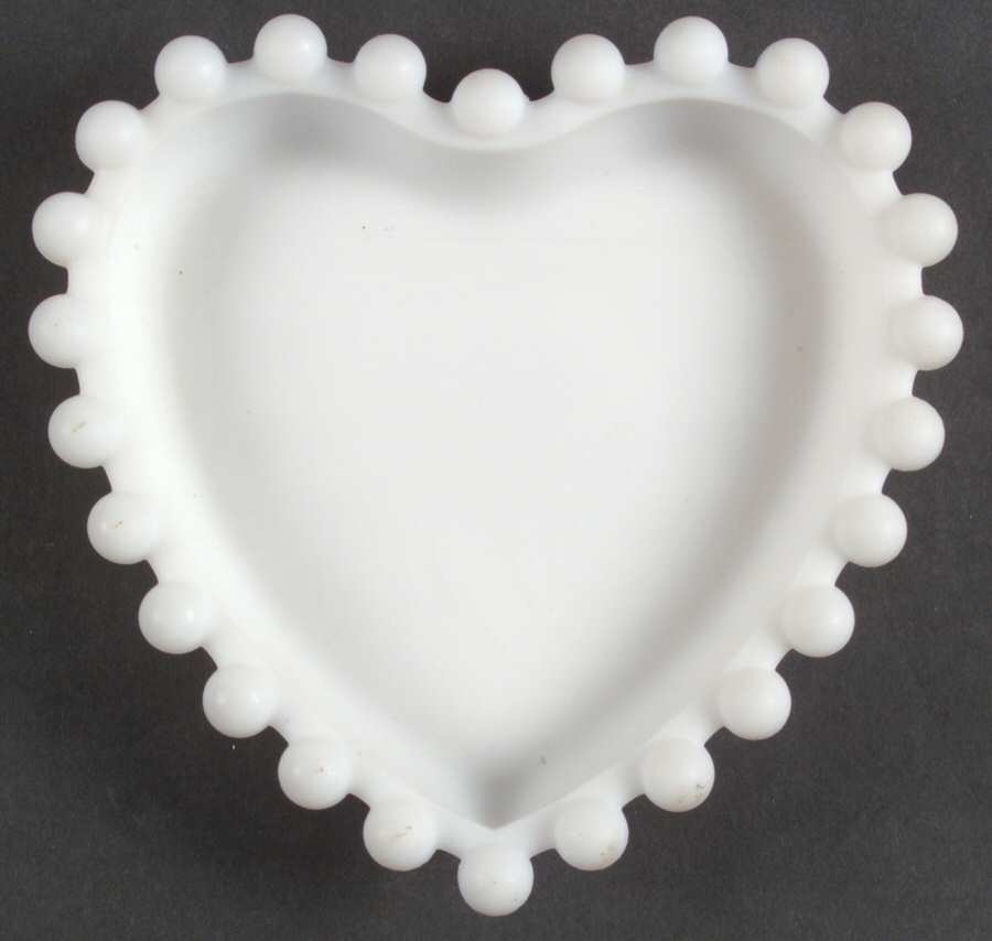 Candlewick Milk Glass (Frosted) Heart Shape Bon Bon by Imperial Glass-Ohio-1
