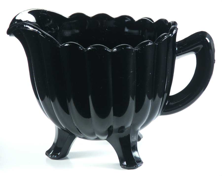 Pillar Flute Black Creamer by Imperial Glass-Ohio-1