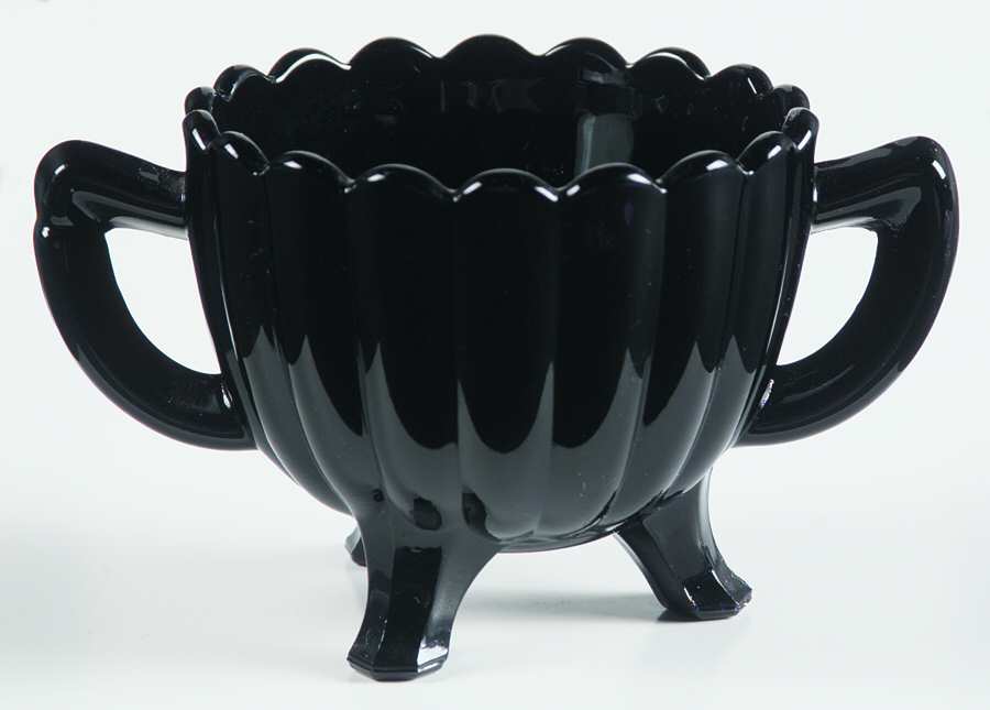 Pillar Flute Black Open Sugar by Imperial Glass-Ohio-1