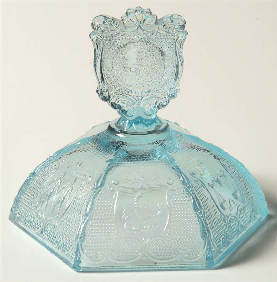 Zodiac Blue Carnival (Azure) Lid for Candy Dish by Imperial Glass-Ohio-1