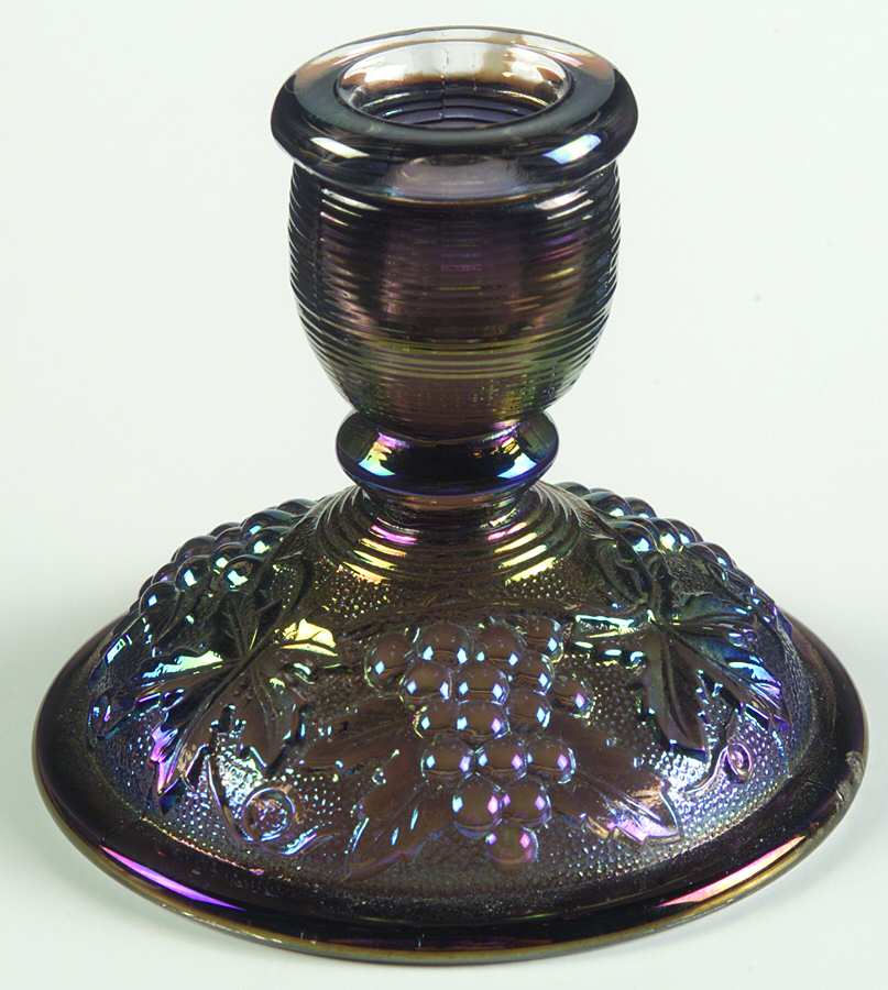 Vintage Carnival (Smoke) 3" Single Light Candlestick by Imperial Glass-Ohio-1