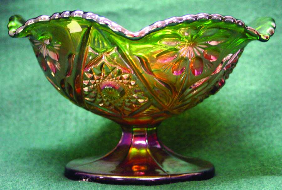 Cosmos Green Carnival Comport by Imperial Glass-Ohio-1