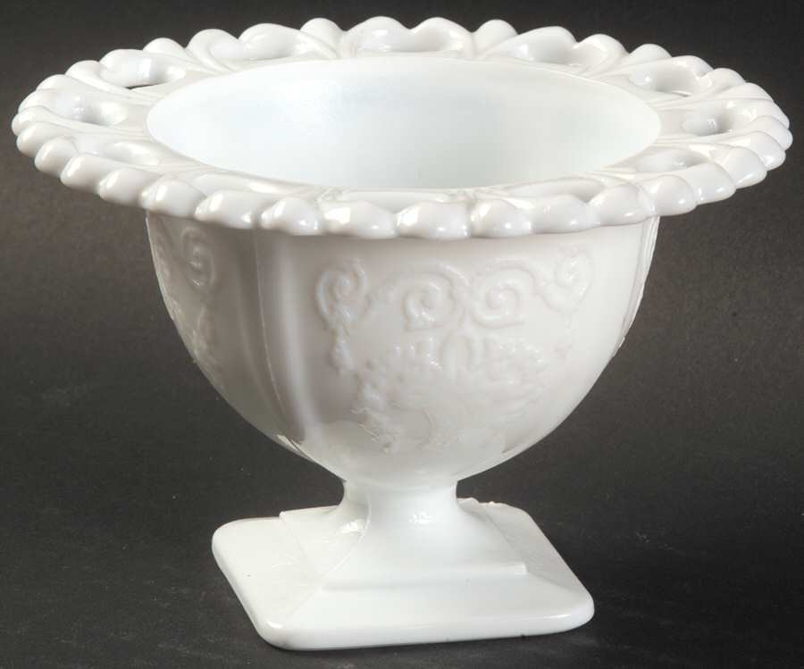Lorraine Milk Glass Planter by Indiana Glass-1