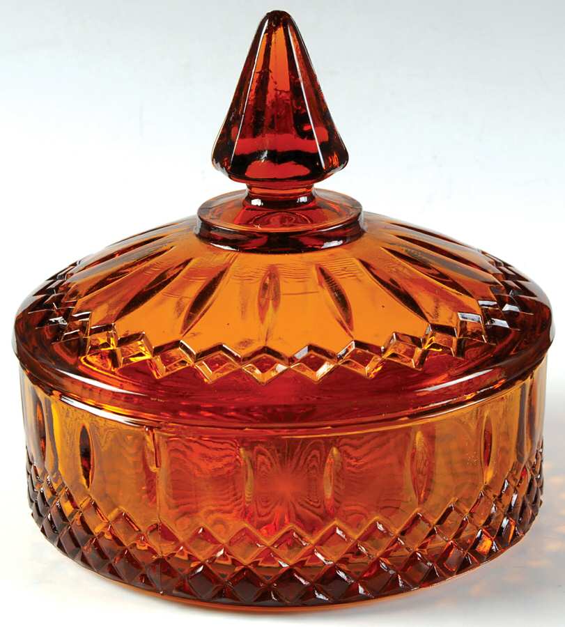 Princess Amber (Giftware) Candy Box & Lid by Indiana Glass-1