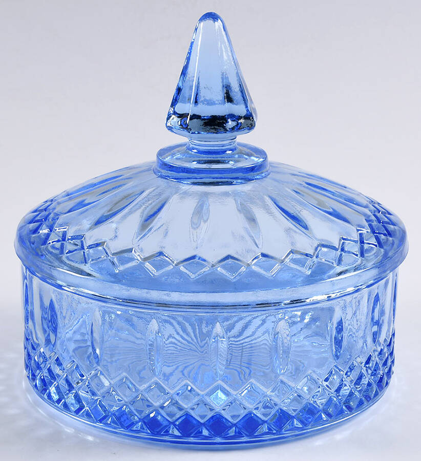 Princess Blue Candy Box & Lid by Indiana Glass-1