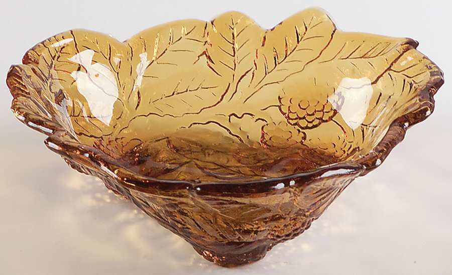Loganberry Amber 7" Bon Bon by Indiana Glass-1