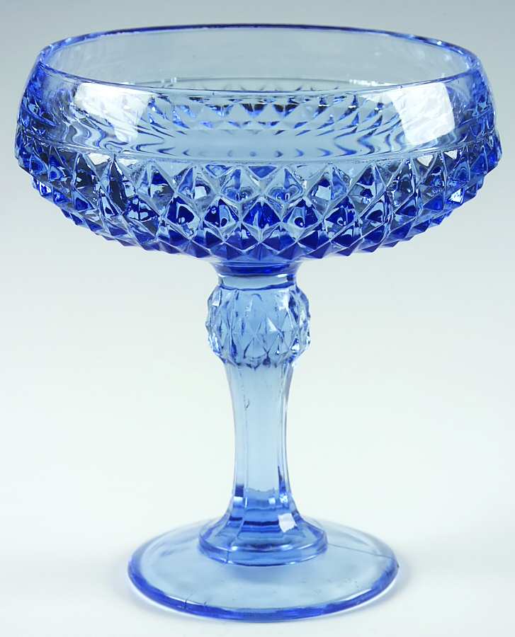 Diamond Point Ice Blue Compote No Lid by Indiana Glass-1