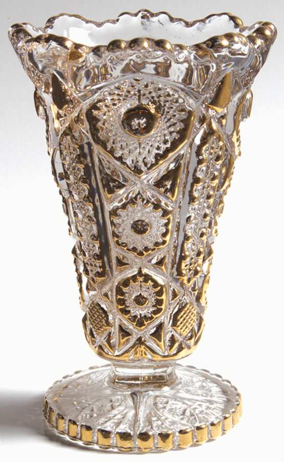 536 Gold 6" Flower Vase by Imperial Glass-Ohio-1