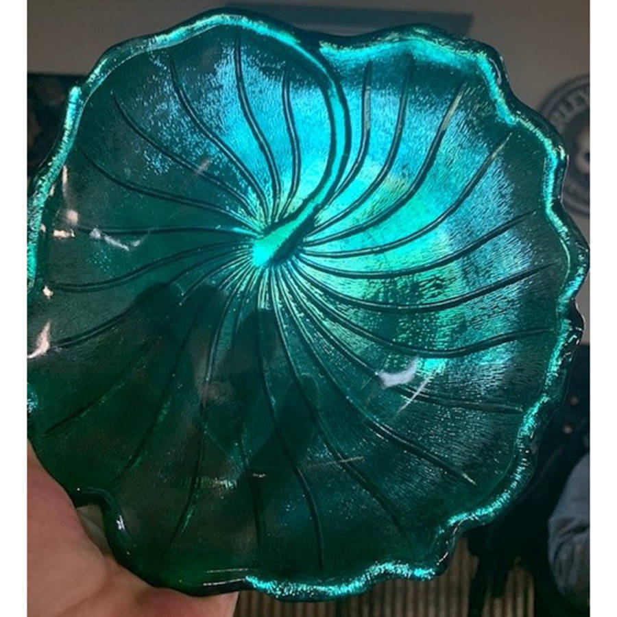 Lily Pons Teal 7" Coupe Salad Plate by Indiana Glass-1