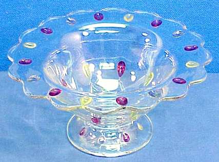 Teardrop Ruby Yelow Flashed Centerpiece by Indiana Glass-1