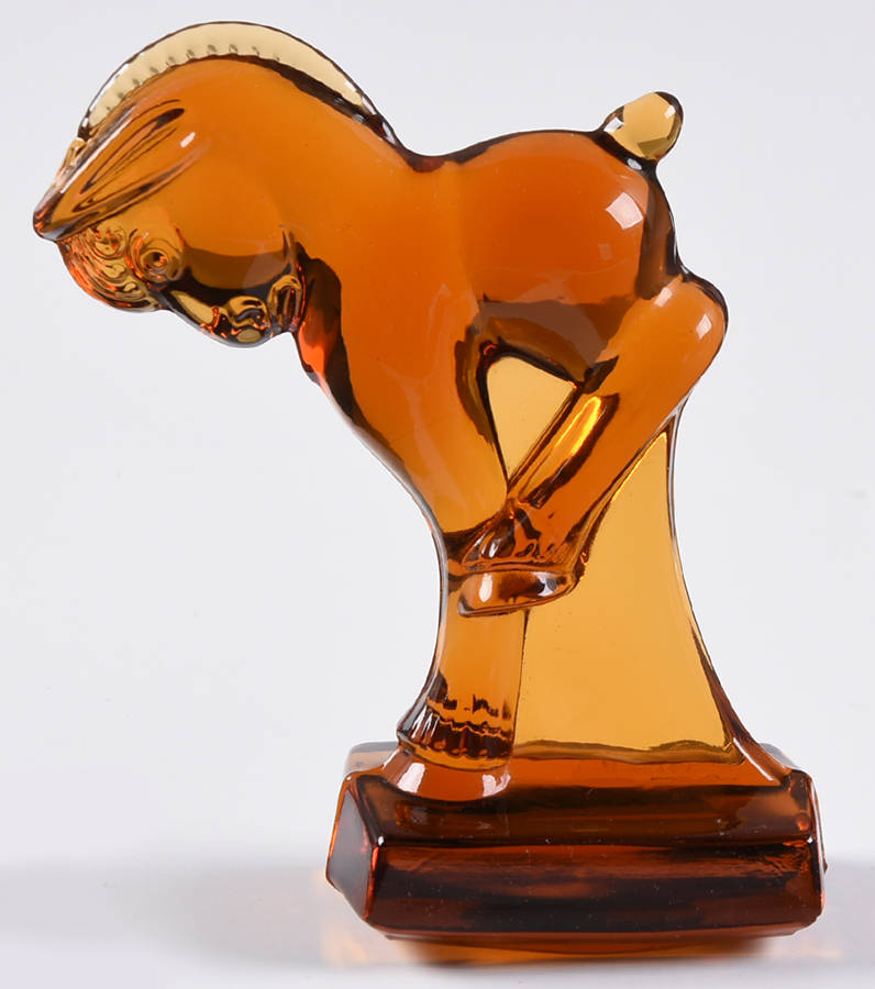 Heisey By Imperial Animals & Figurines Amber Kicking Colt by Imperial Glass-Ohio-1
