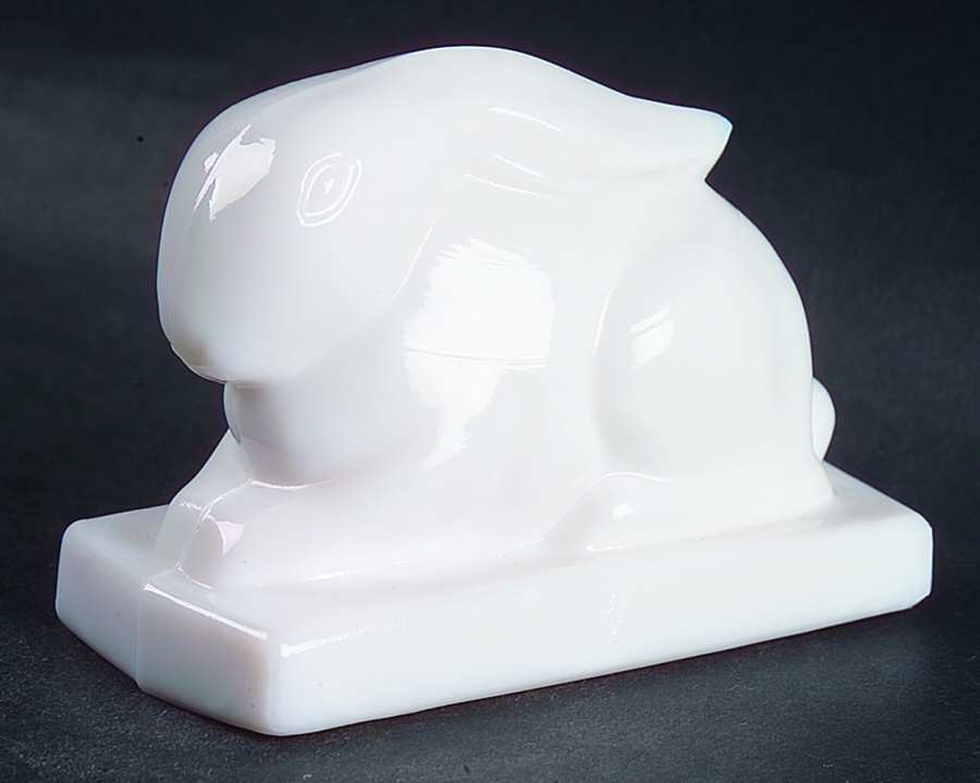 Heisey By Imperial Animals & Figurines Milk Glass Rabbit Paperweight by Imperial Glass-Ohio-1