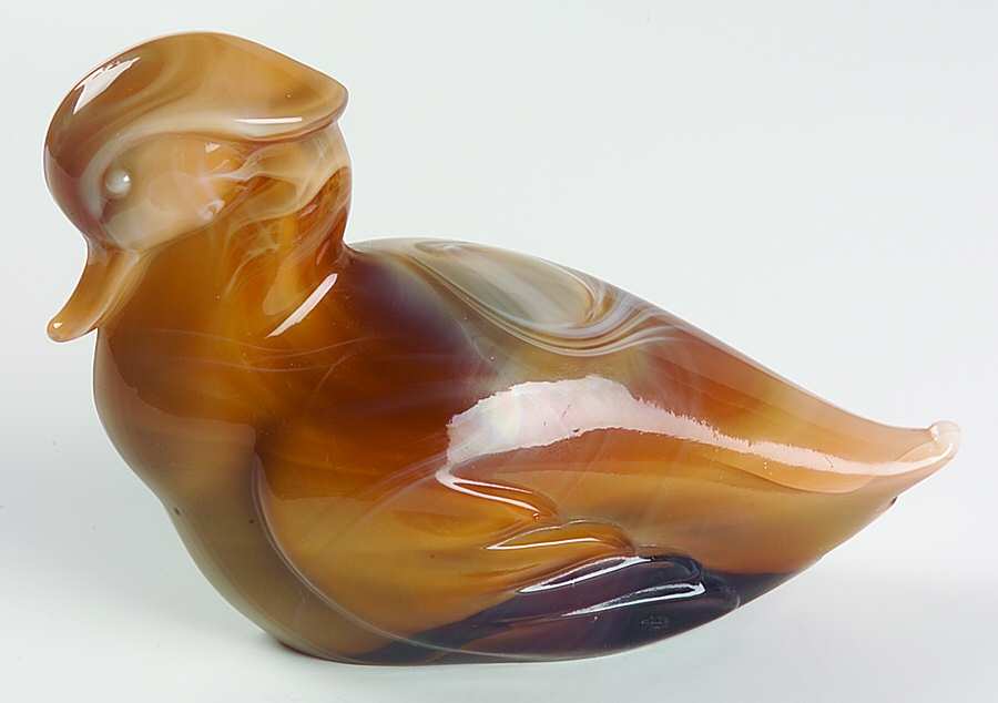 Heisey By Imperial Animals & Figurines Carmel Slag Mother Wood Duck by Imperial Glass-Ohio-1