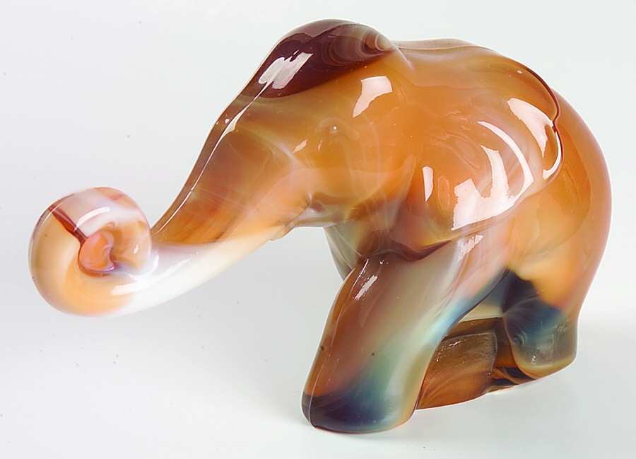 Heisey By Imperial Animals & Figurines Medium Carmel Slag Elephant by Imperial Glass-Ohio-1