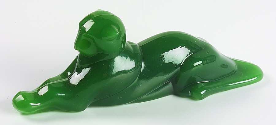 Heisey By Imperial Animals & Figurines Jade Tiger Paperweight by Imperial Glass-Ohio-1