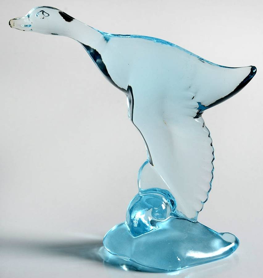Heisey By Imperial Animals & Figurines Mallard (Wings Down)-Light Blue by Imperial Glass-Ohio-1