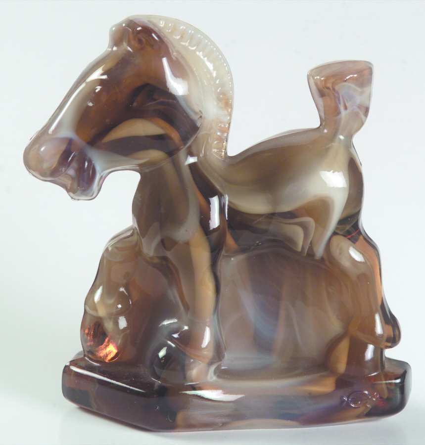 Heisey By Imperial Animals & Figurines Oscar (Plug Horse)-Carmel Slag by Imperial Glass-Ohio-1