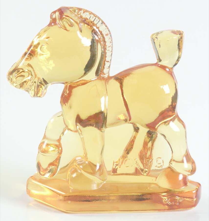 Heisey By Imperial Animals & Figurines Oscar (Plug Horse)-Sunshine Yellow by Imperial Glass-Ohio-1