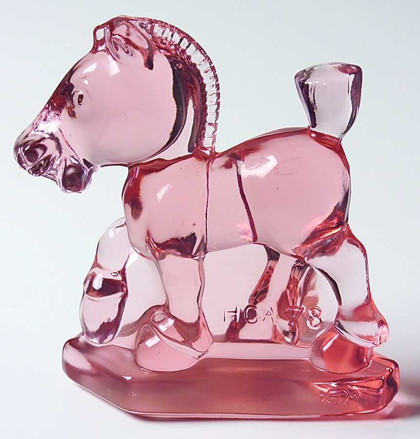 Heisey By Imperial Animals & Figurines Oscar (Plug Horse)-Rose Pink by Imperial Glass-Ohio-1