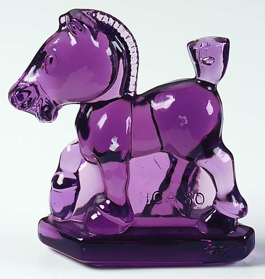 Heisey By Imperial Animals & Figurines Oscar (Plug Horse)-Heather by Imperial Glass-Ohio-1