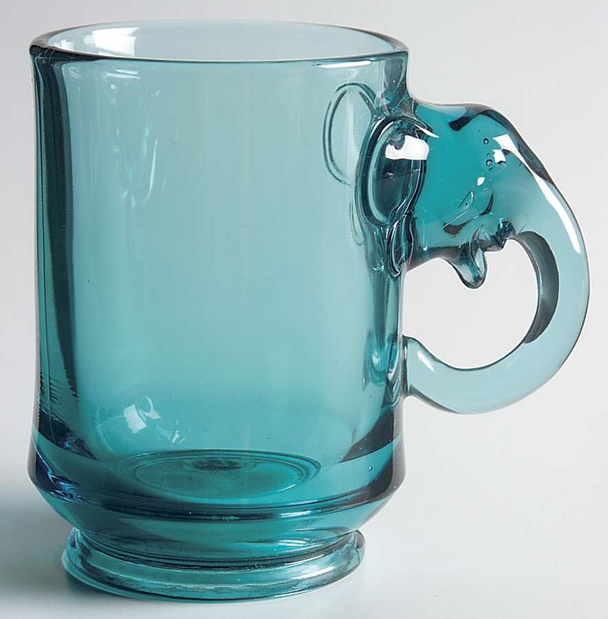 Heisey By Imperial Animals & Figurines Blue Haze Elephant Handle Mug by Imperial Glass-Ohio-1