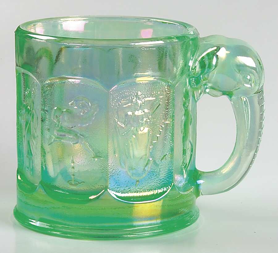 Heisey By Imperial Animals & Figurines Green Carnival Story Book Mug by Imperial Glass-Ohio-1