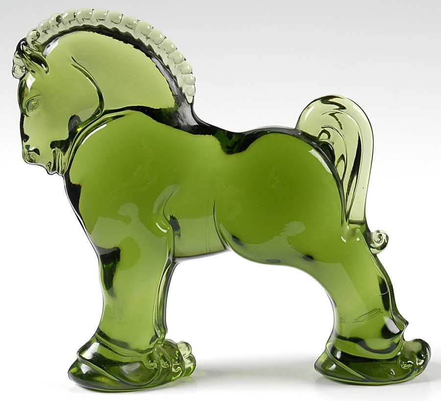 Heisey By Imperial Animals & Figurines Verde Green Clydesdale by Imperial Glass-Ohio-1