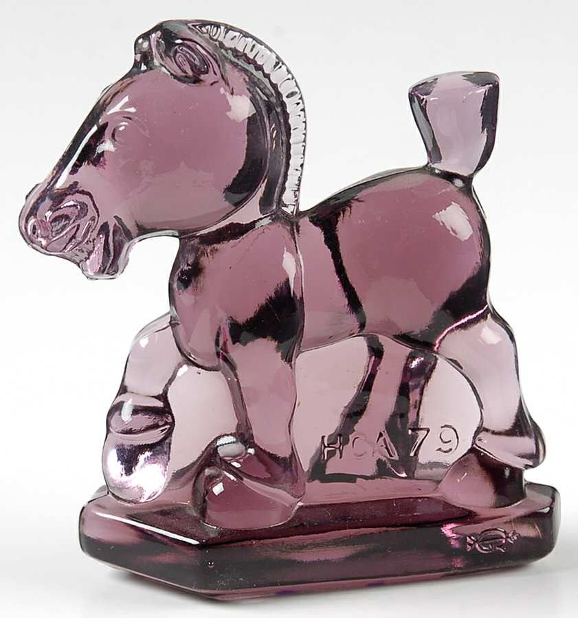 Heisey By Imperial Animals & Figurines Oscar (Plug Horse)-Heather by Imperial Glass-Ohio-1