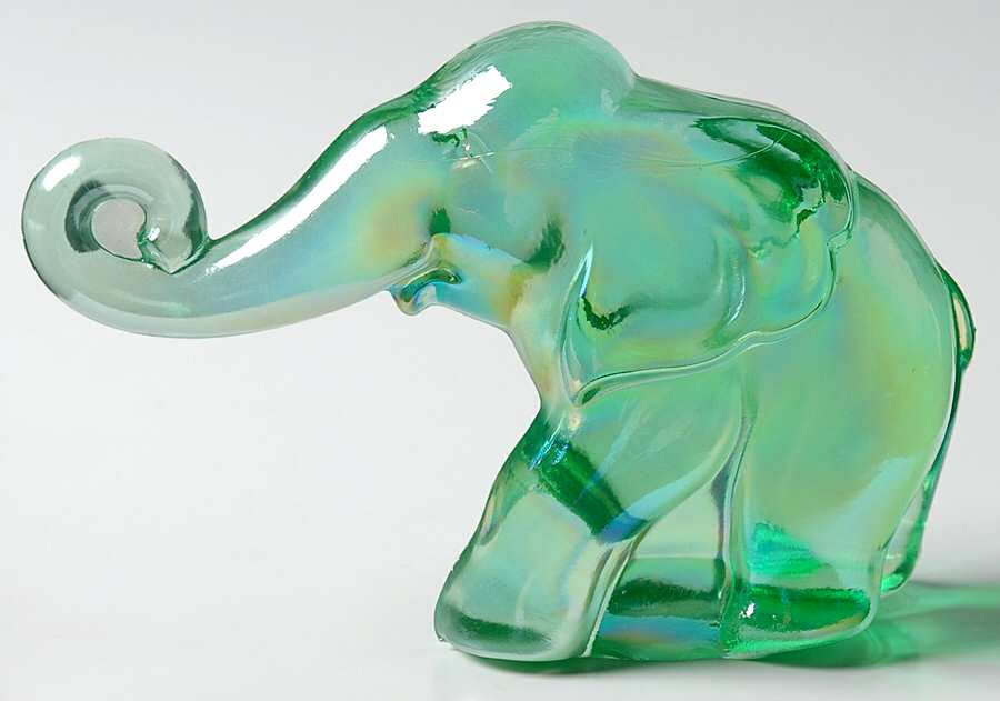 Heisey By Imperial Animals & Figurines Medium Meadow Green Carnival Elephant by Imperial Glass-Ohio-1