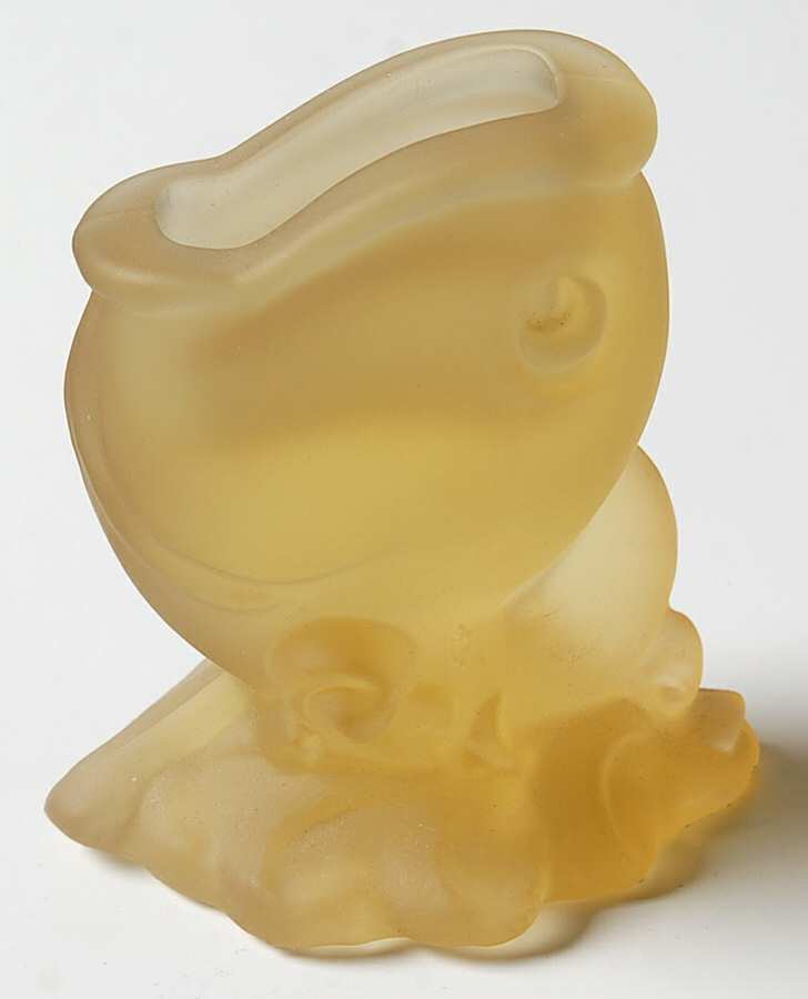 Heisey By Imperial Animals & Figurines Sunshine Yellow Frosted Fish Match Holder by Imperial Glass-Ohio-1