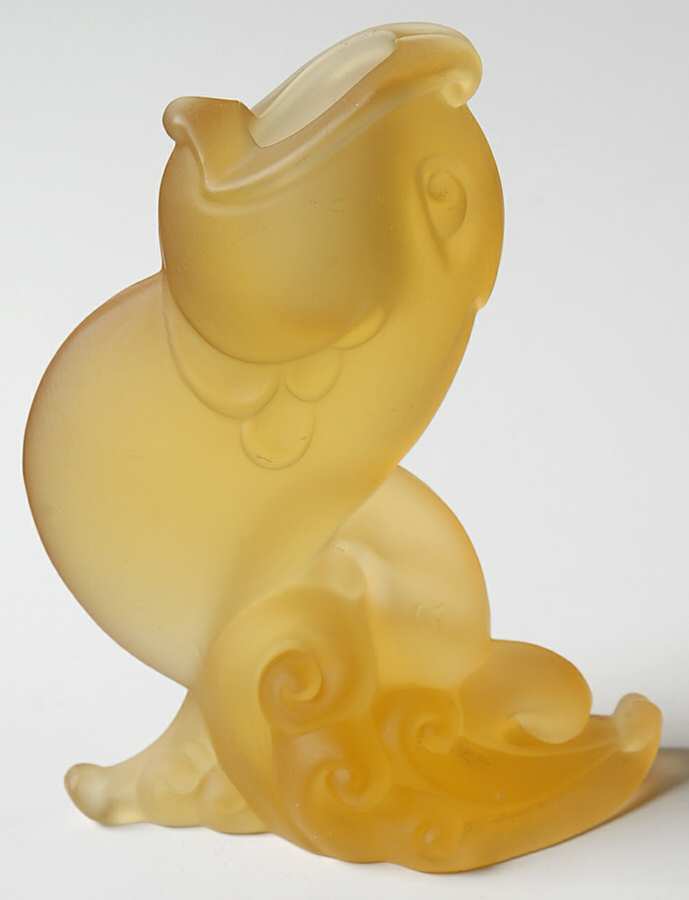 Heisey By Imperial Animals & Figurines Sunshine Yellow Frosted Fish Candlestick by Imperial Glass-Ohio-1