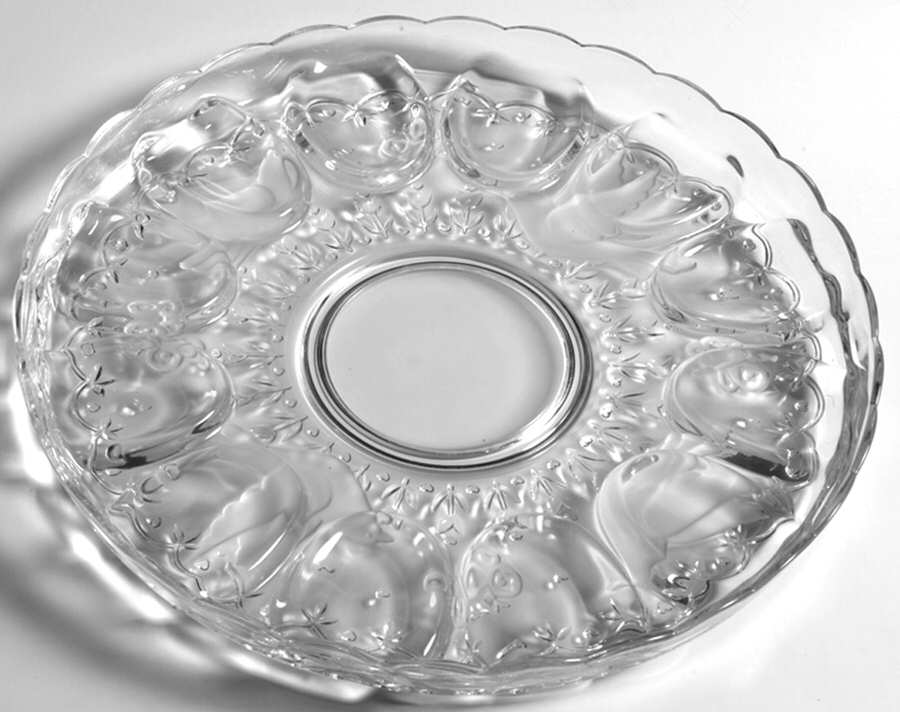 Spring Garden 11" 12 Egg, Round Egg & Relish Tray by Indiana Glass-1