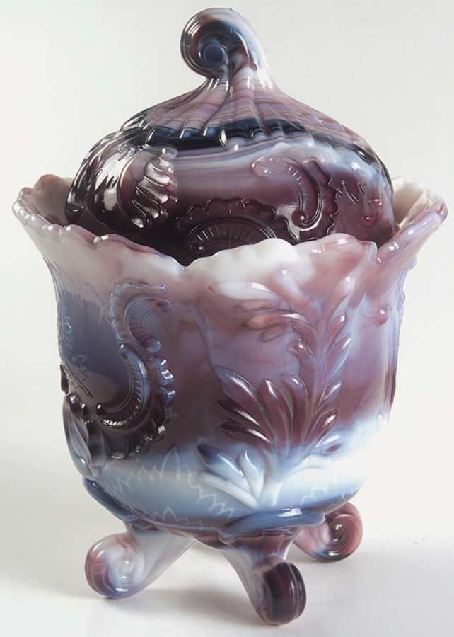 176 Purple Slag Candy Jar & Lid by Imperial Glass-Ohio-1