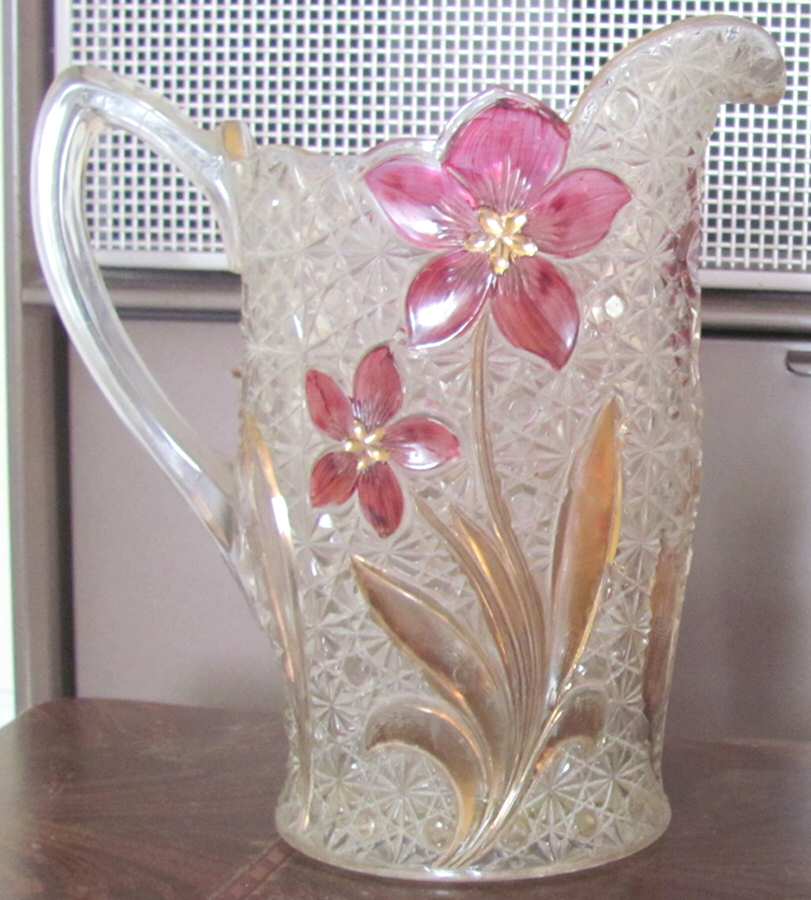 Daisy and Button Ruby Flash Gold 64 Oz Pitcher by Indiana Glass-1