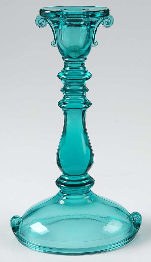 320 Nu Green 8" Single Light Candlestick by Imperial Glass-Ohio-1
