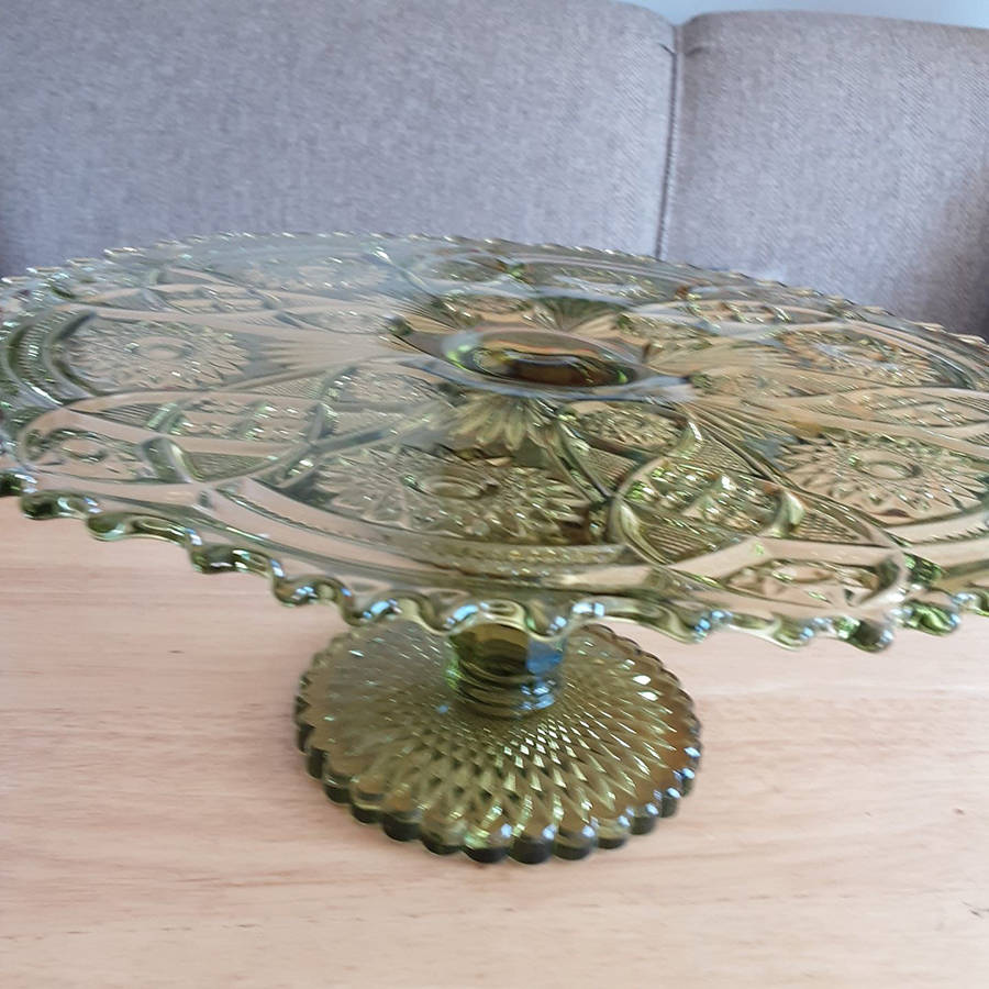 Fashion Green Cake Stand by Imperial Glass-Ohio-1